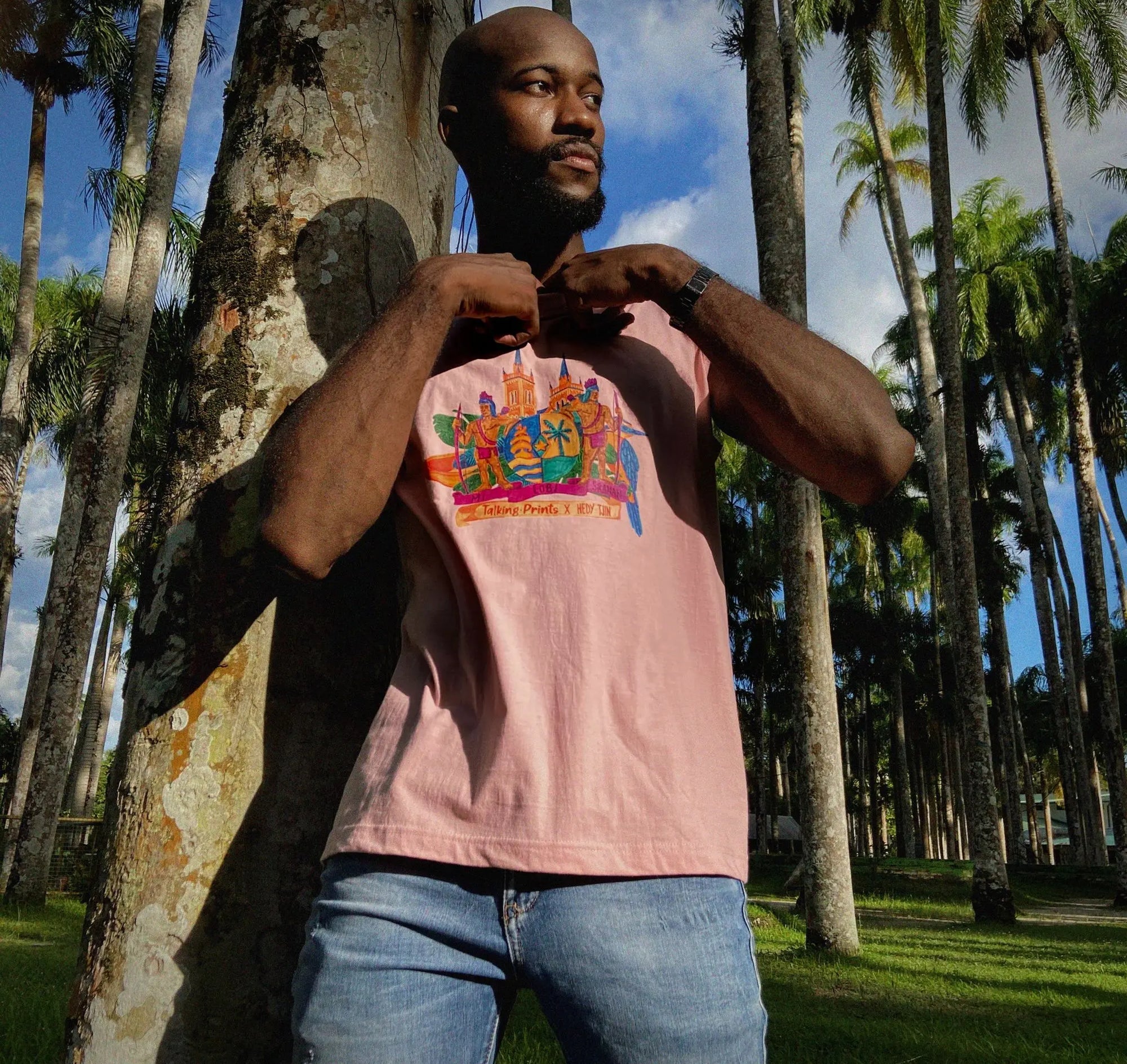 T-shirt Wapen van Suriname  Sleeveless (Pink)